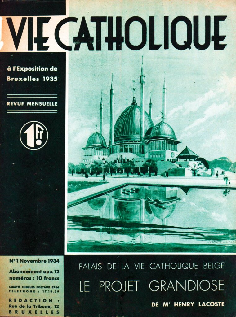 rare vintage magazines vie catholique magazine exposition universelle Bruxelles 1935 bâtiments palais heyzel église dédicace plan van der heaghen