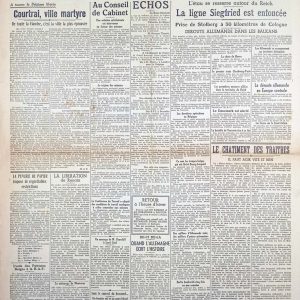 krant tweede wereldoorlog bevrijding la nation belgem 1944 0917