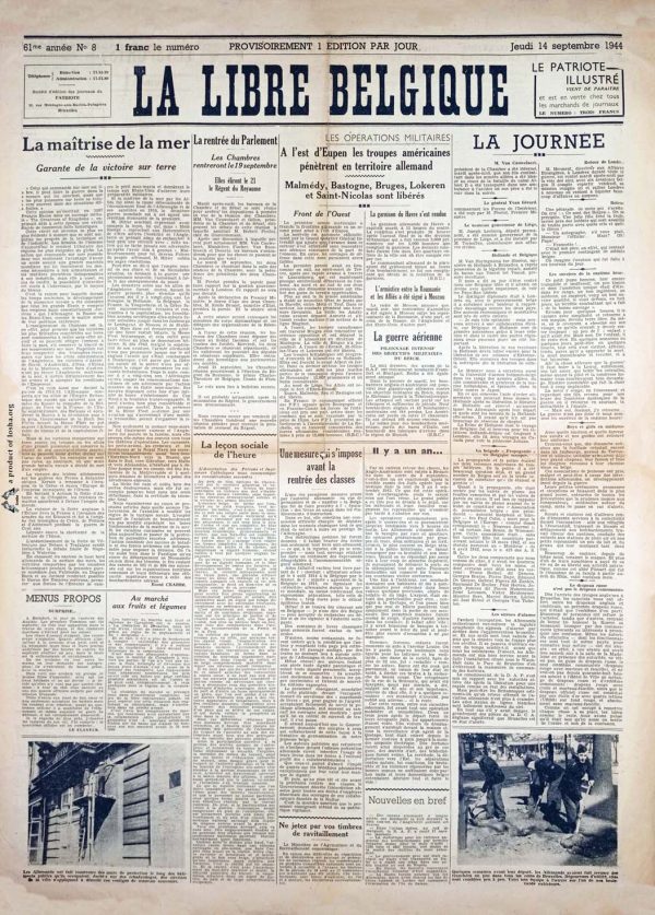 la libre belgique second world war newspaper