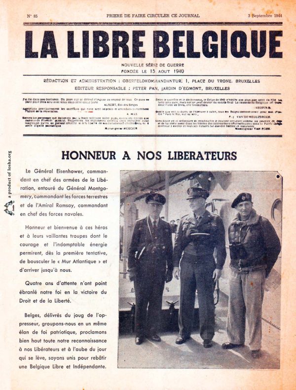 La libre Belgique 1944 09 03 journal seconde guerre mondiale