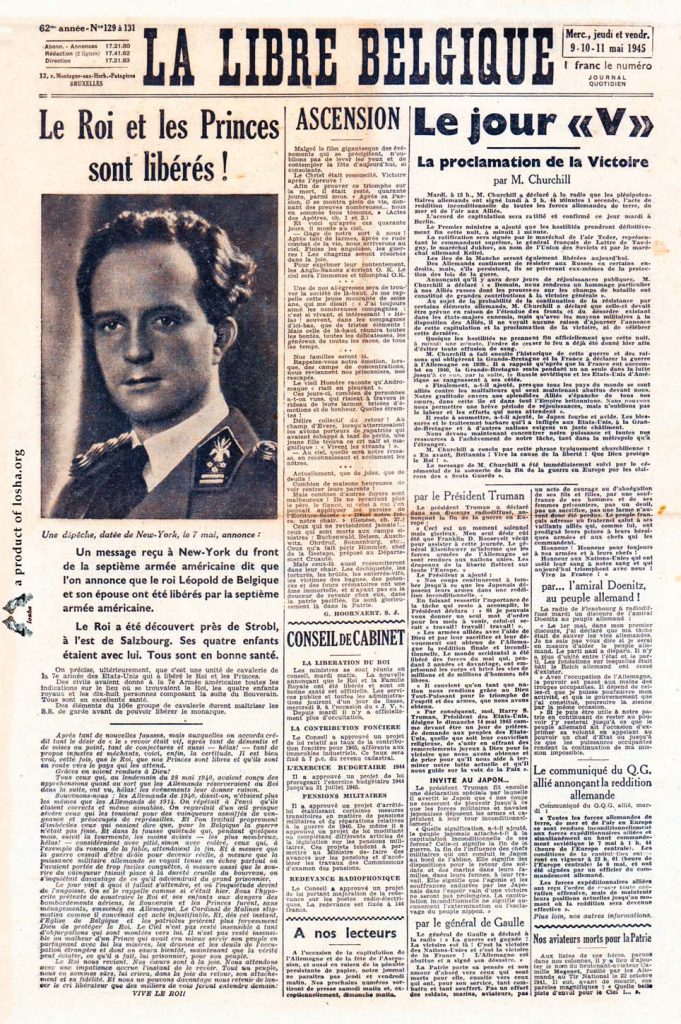 La libre Belgique 1945 05 09 Leopold 3