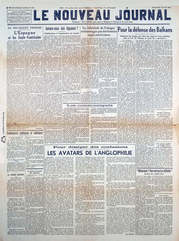 Le nouveau journal 1943 06 30 newspaper second world war