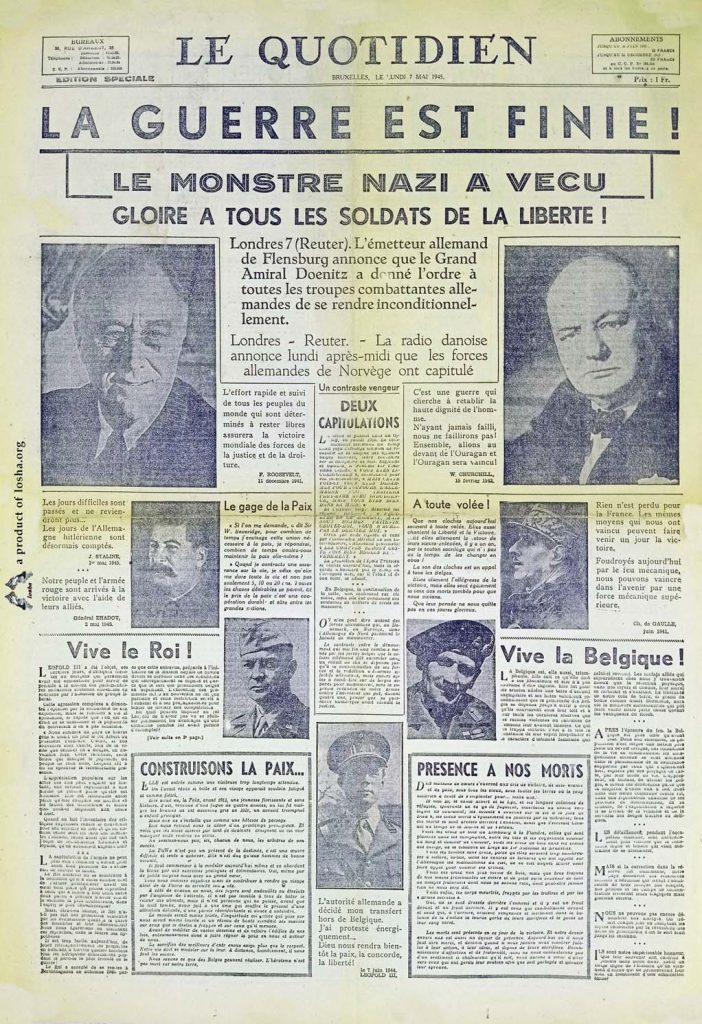 Le quotidien 1945 05 07 krant tweede wereldoorlog
