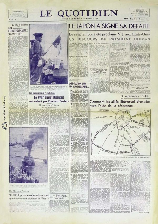 Le quotidien 1945 09 03 krant tweede wereldoorlog