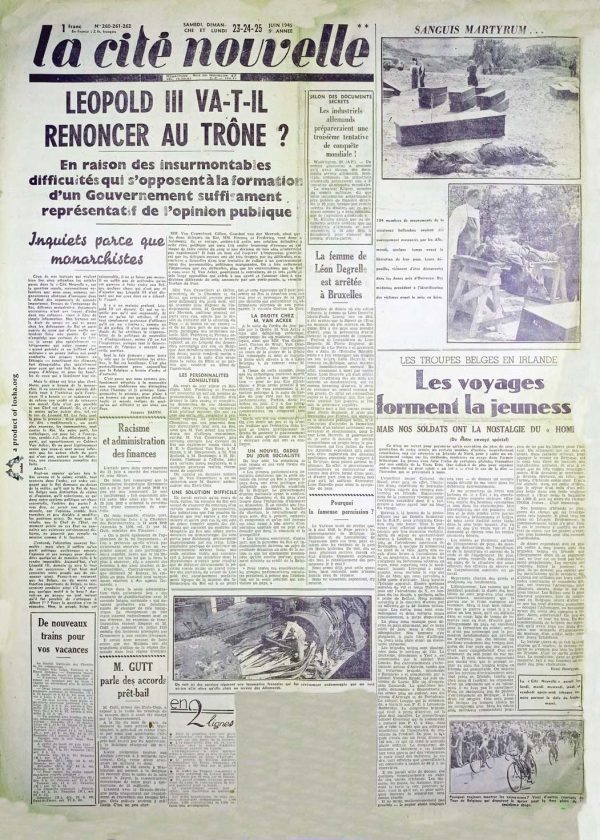 la cité nouvelle 1945 06 23 newspaper second world war