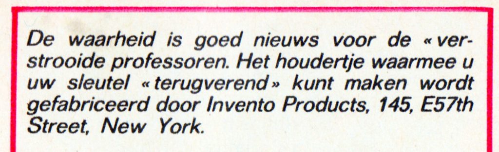 Waarvoor dient de sleutel