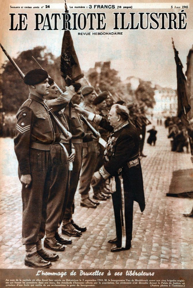 Brussels mayor Van de Meulebroek greets the liberators Berlin in ruins Laroche