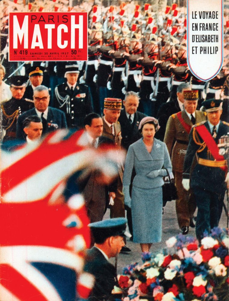 Paris Match Queen Elisabeth on a visit to France Oak Ridge spy