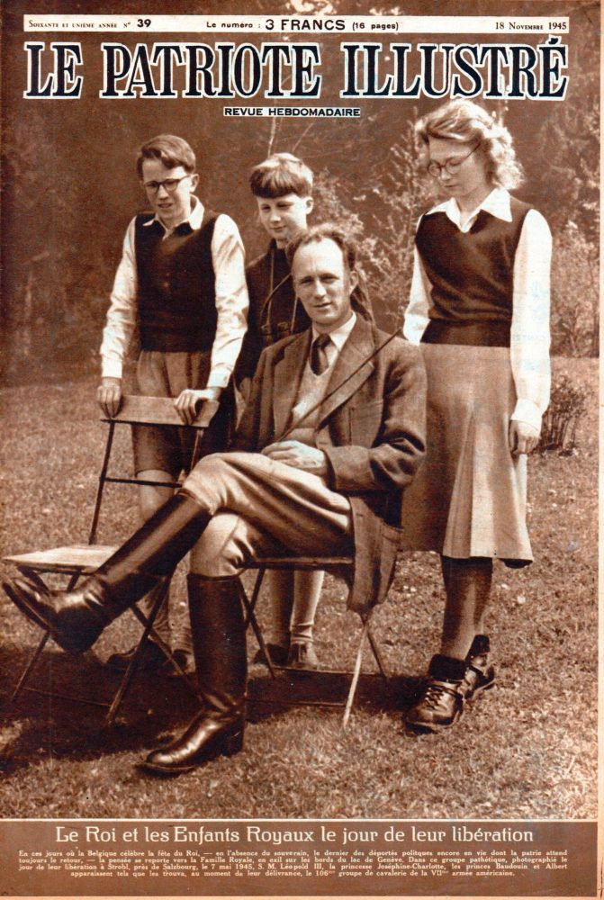 Leopold 3 met Baudewijn, Albert en Josephine-Charlotte
