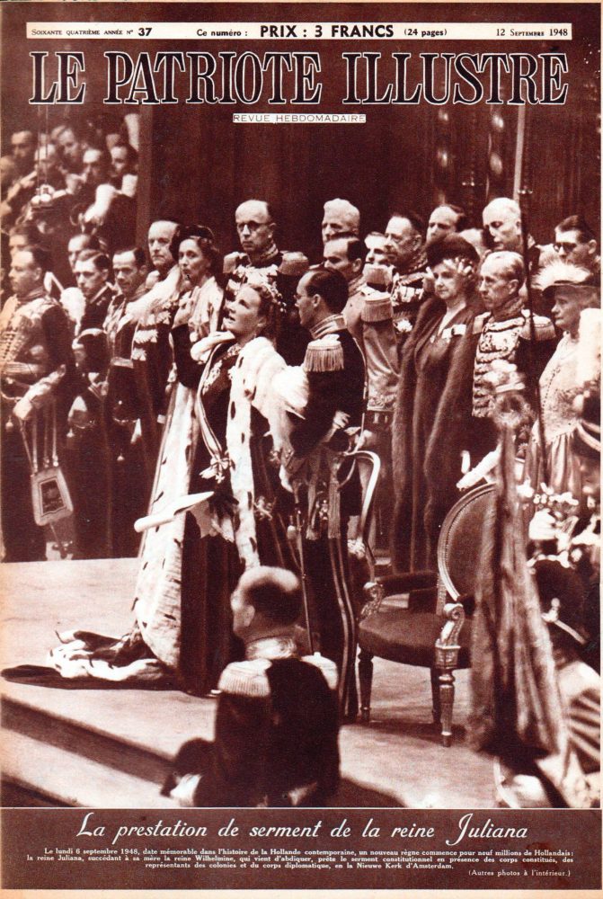 la prestation de serment solennelle et le couronnement de la reine Juliana