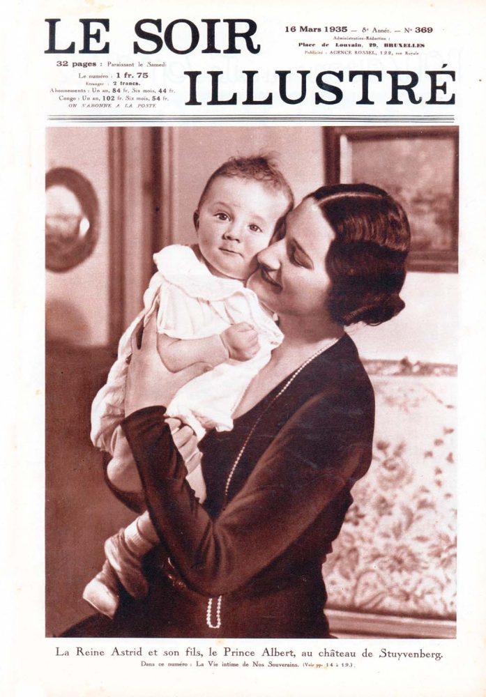 le soir illustré koningin Astrid en haar zoon prins Albert reine Astrid et son fils le prince Albert