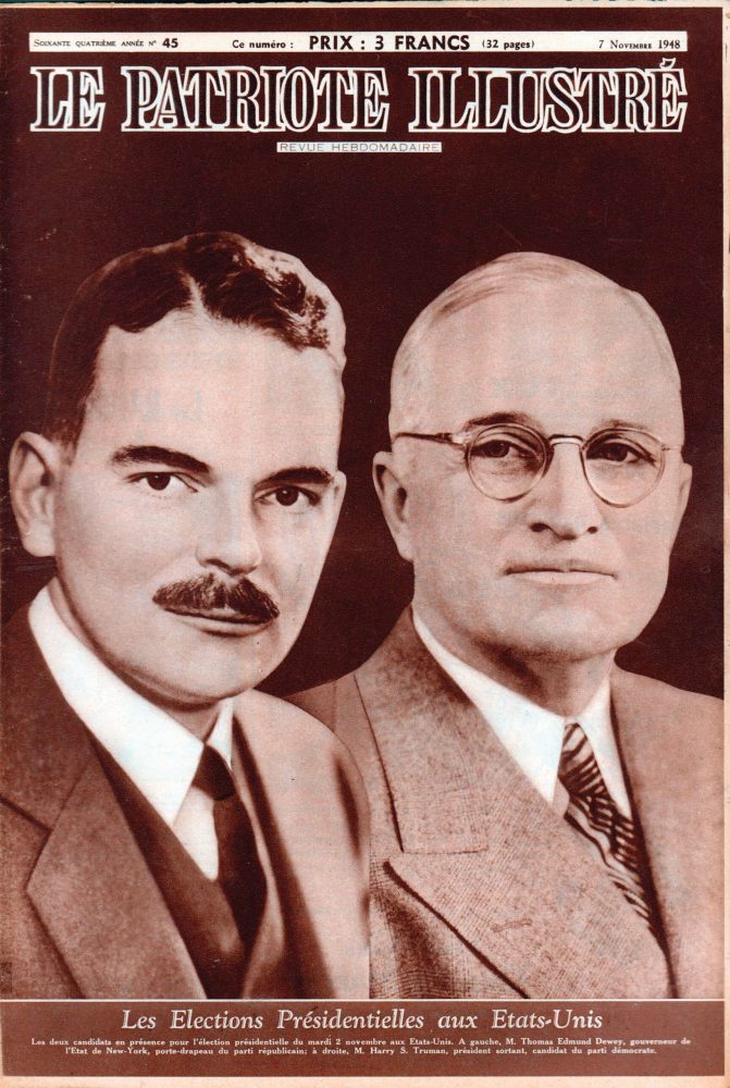 presidentsverkiezingen in Amerika tussen Edmund Dewey en Harry Truman